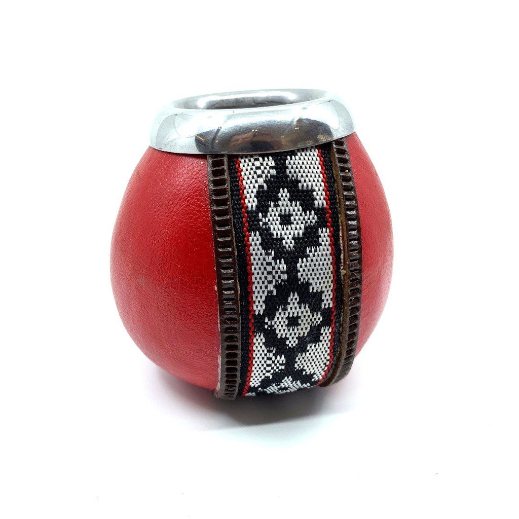 Yerba Maté rood leer/linnen
