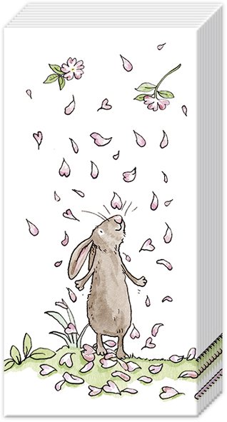 Papieren zakdoek 'Blossoms and Bunnies'