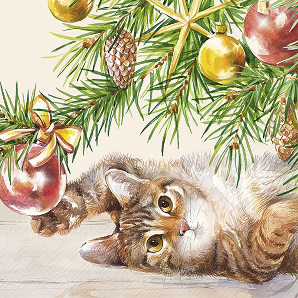 Lunchservet 'Christmas Cat'