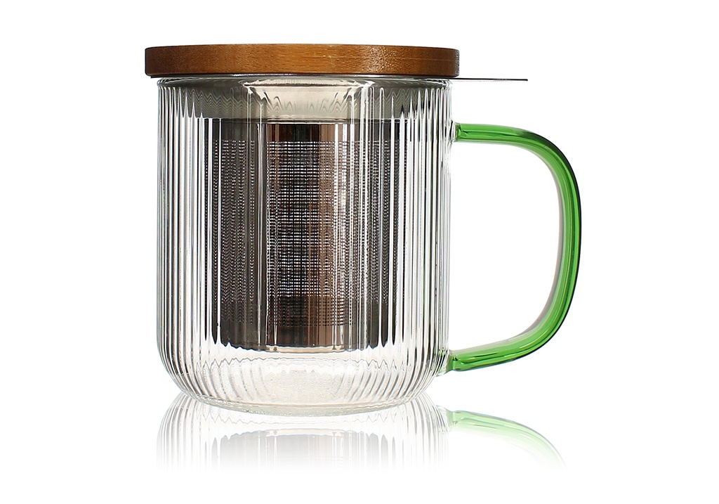 Theemok met zeef en deksel groen 300ml