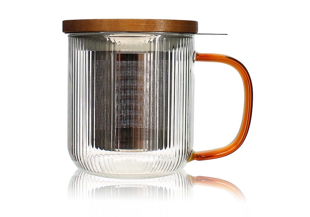 Theemok met zeef en deksel ambre 300ml