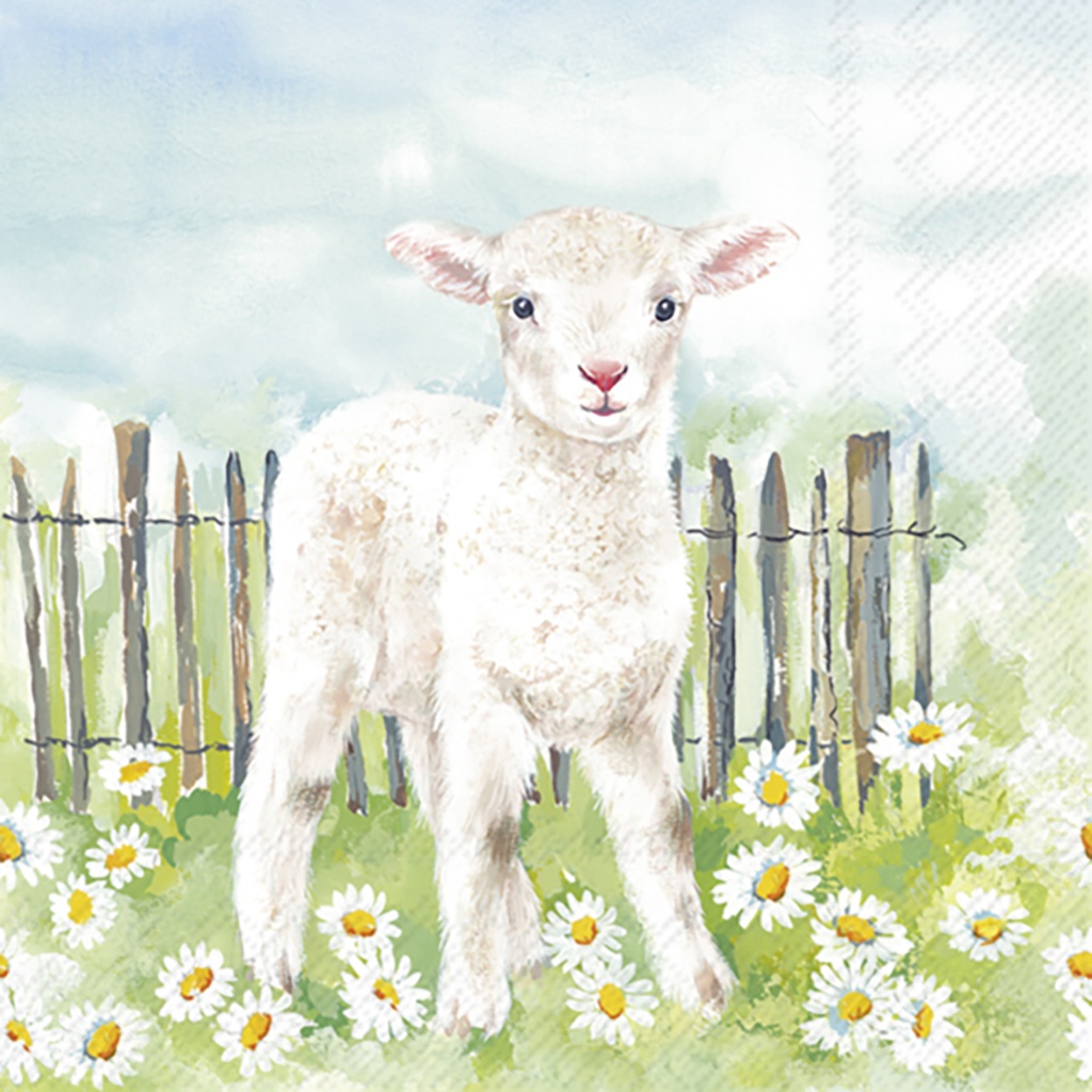 Lunchservet 'Lamb in Meadow'