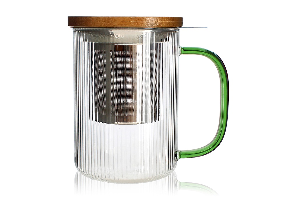 Theemok met zeef en deksel groen 450ml