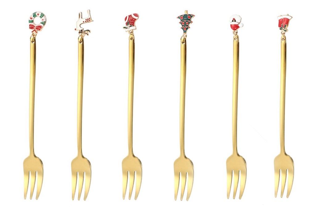 Gouden Kerstvorkjes (set van 6)