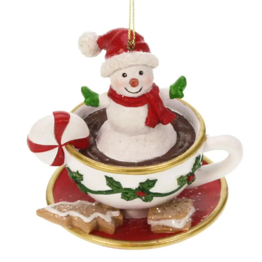 Ornament Kerstmok met sneeuwpop