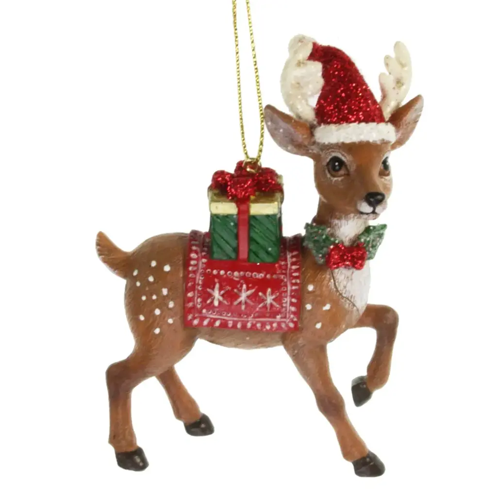 Ornament Rendier met kerstmuts