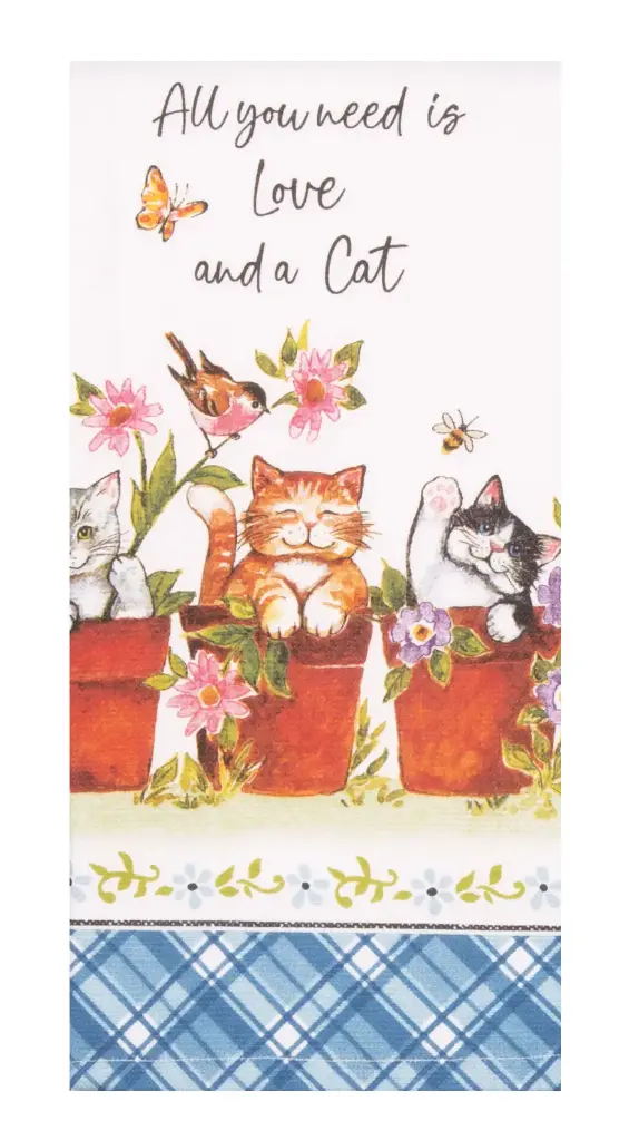Keukenhanddoek 'Love a cat'