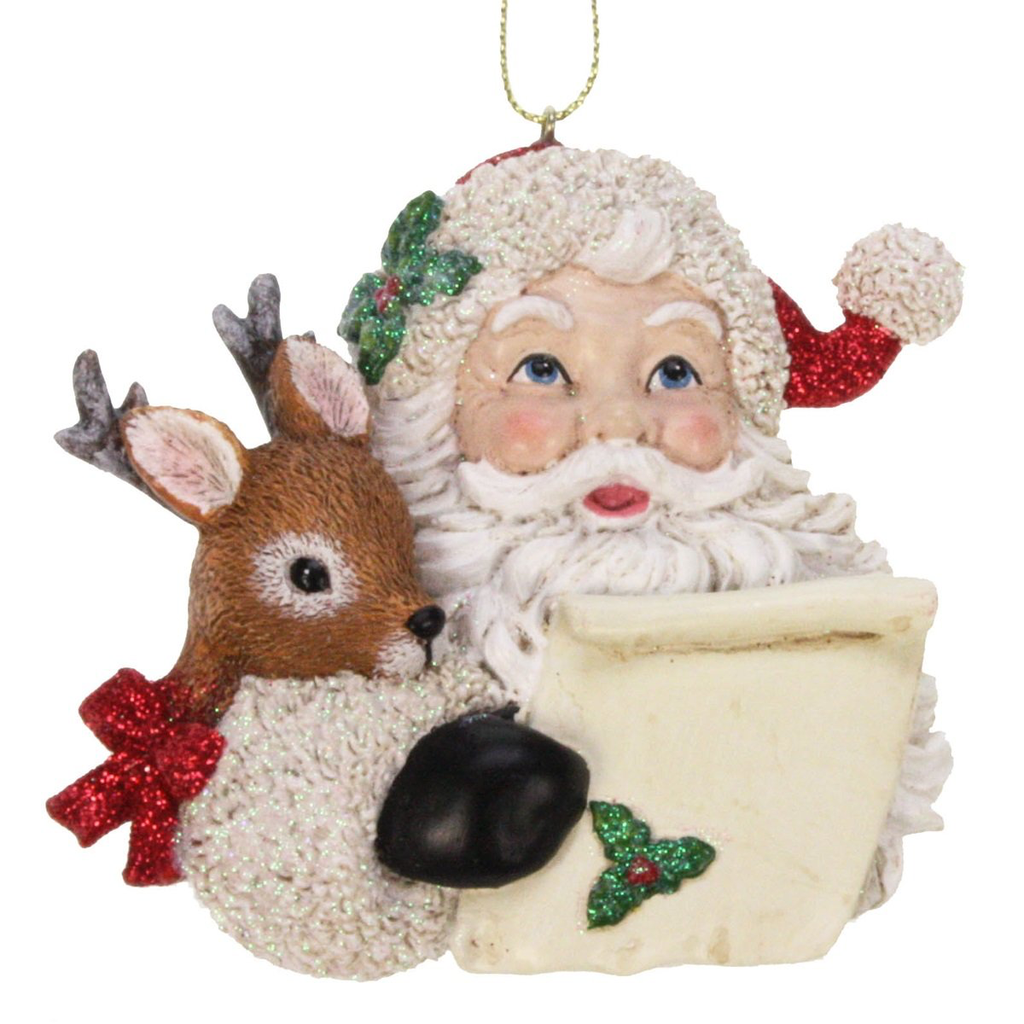 Ornament Kerstman met lijst/rendier