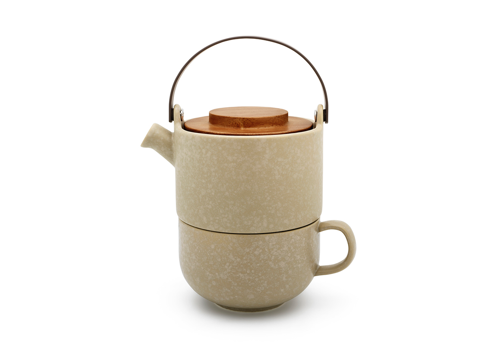 Tea for one 'Umea' Clay met bamboedeksel