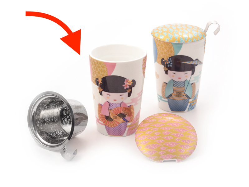 Dubbelwandige theebeker 'New Little Geisha' rose