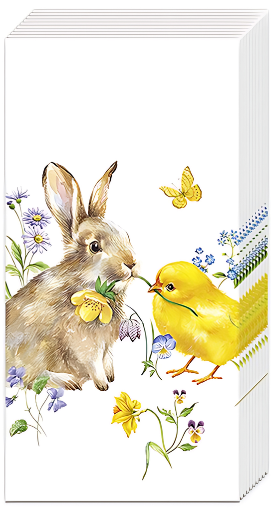 Papieren zakdoek 'Bunny and Chick'