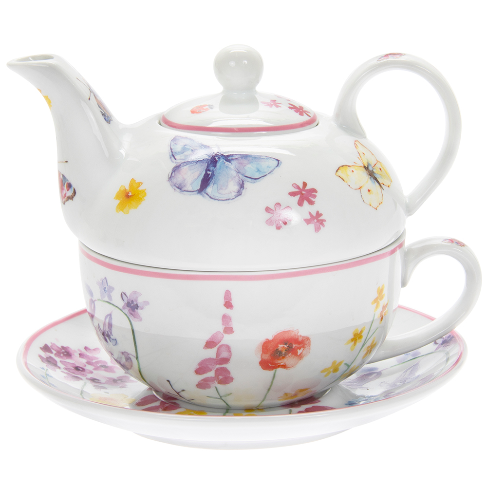Tea for one set 'Butterfly Garden
