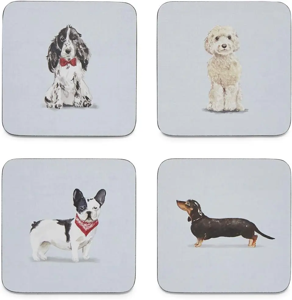 Onderzetter Curious Dogs (set van 4)