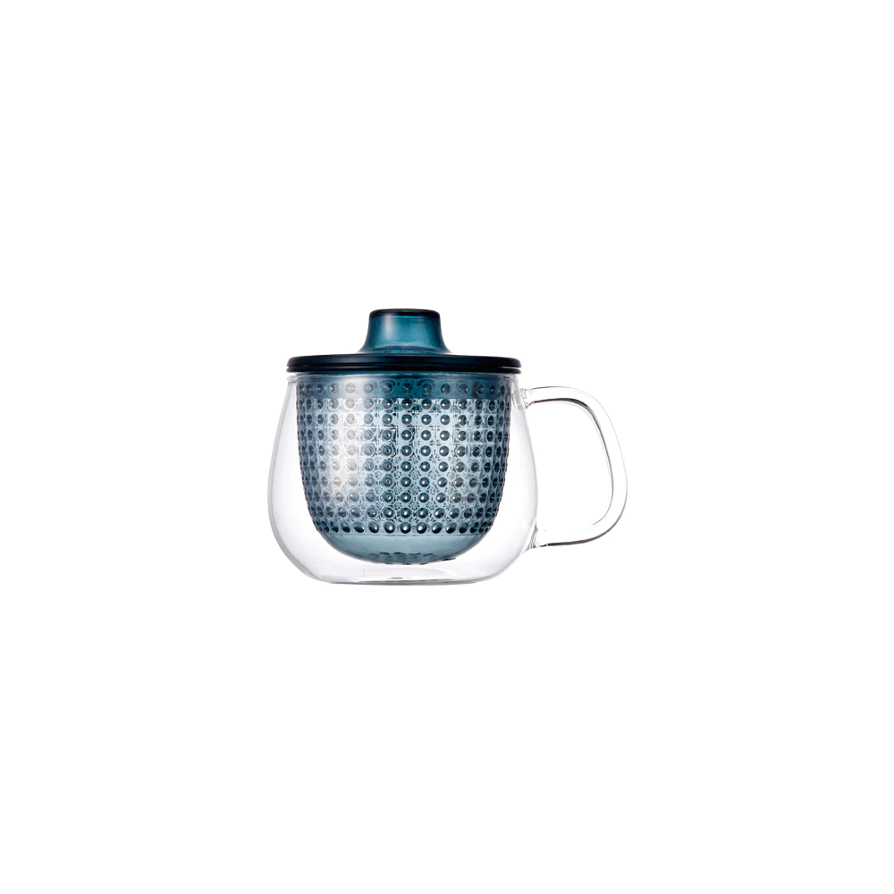 Unimug Navy transparante glazen theetas