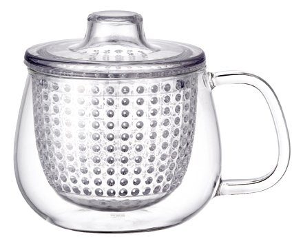 Unimug Clear transparante glazen theetas met filter