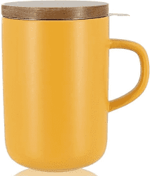 Theemok met zeef en deksel geel 475ml