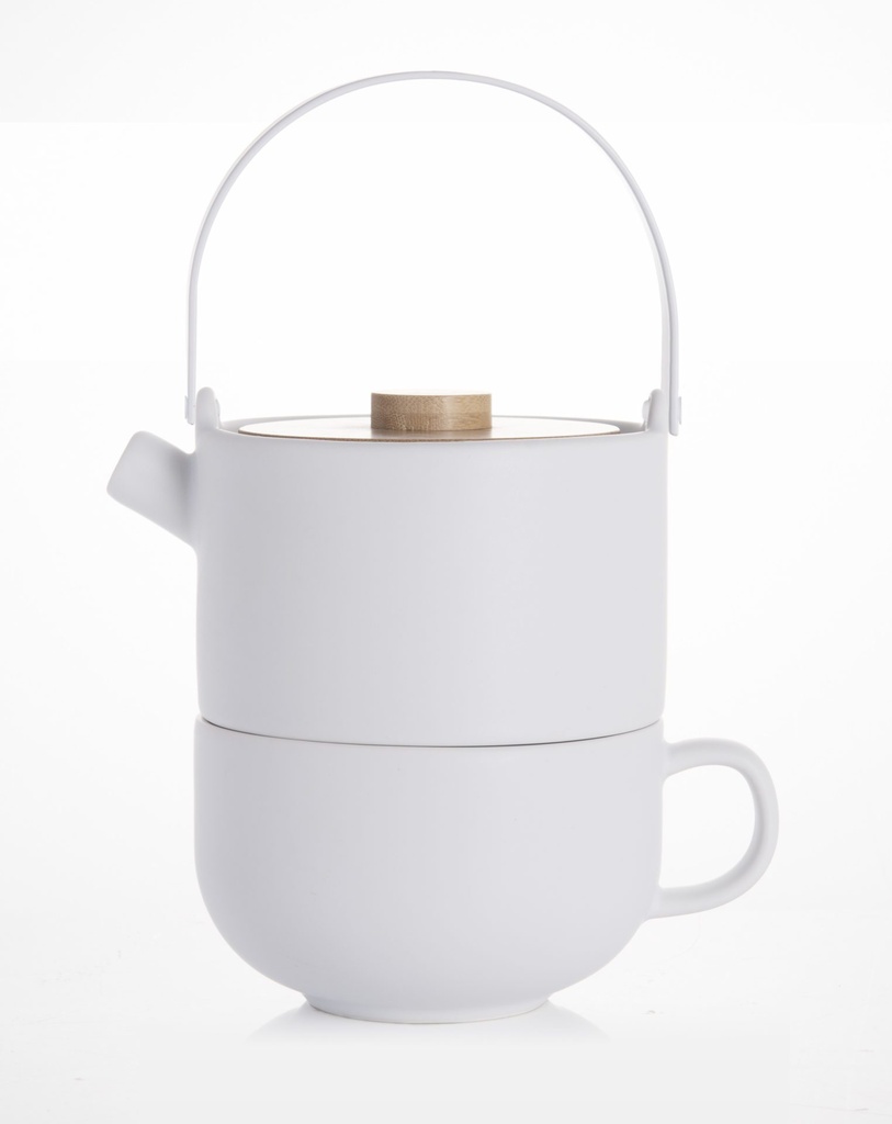 Tea for One Umea wit met bamboedeksel