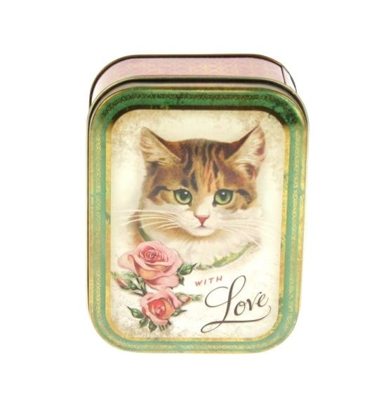 Blikje kat 'with love'