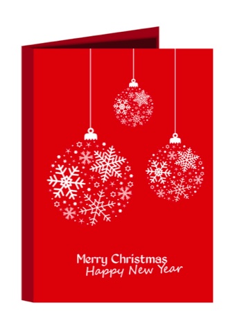 Kerstkaart en thee-in-1 'Merry Christmas en Happy New Year 1 stuk