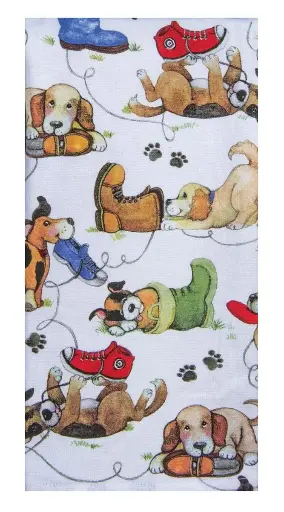 [AC020KAR] Keukenhanddoek 'Puppies'