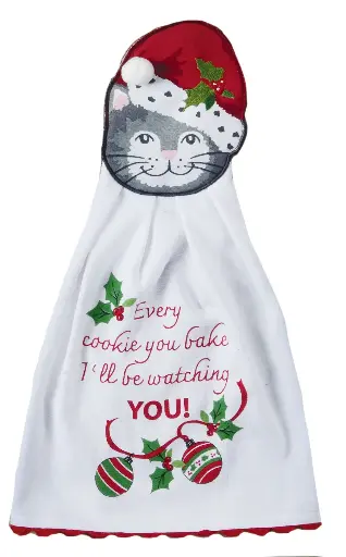[AC024KAR] Handdoek 'Meowy Christmas'