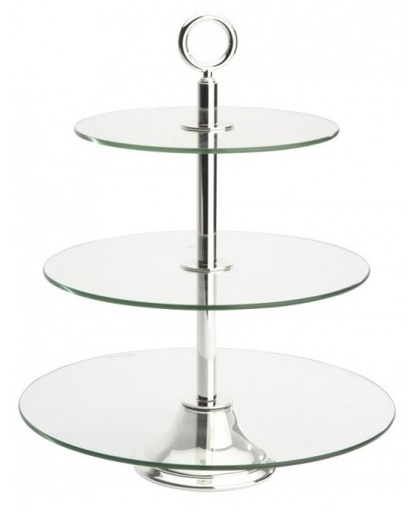 [AC048BR] 3-laags etagere zilverstad
