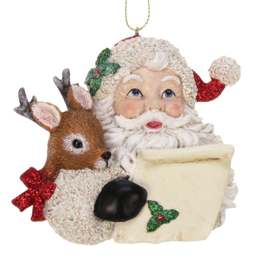 [AC034ME] Ornament Kerstman met lijst/rendier