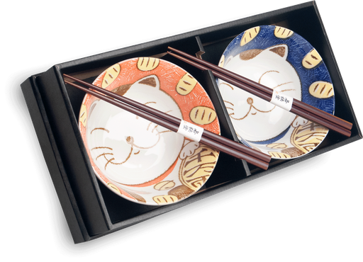 [AC053TX] Bowl met kat set 2-delig