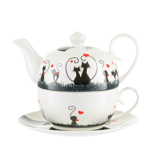 [AC039KAR] Tea for one set 'Cats in Love'