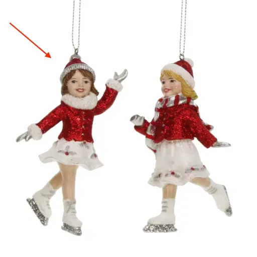 [AC027ME1] Ornament Meisjes aan het schaatsen afb.1