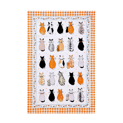 [KH09UW] Theedoek 'Cats in waiting' NEW