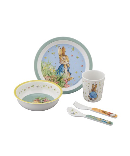 [AC005PJ] 5-delig kinderservies Peter Rabbit Groen