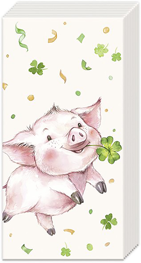 [ZAK24IHR] Papieren zakdoek 'Lucky Pig'