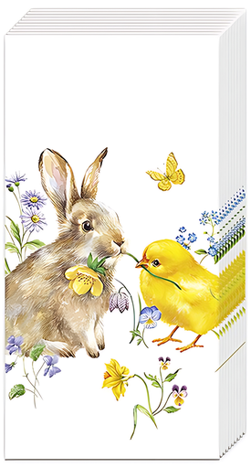 [ZAK25IHR] Papieren zakdoek 'Bunny and Chick'