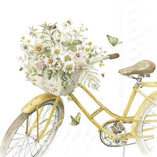 [SER119IHR] Lunchservet 'Flower Bike'