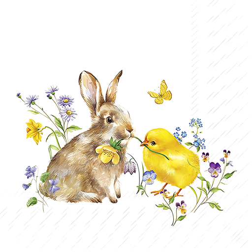 [SER123IHR] Lunchservet 'Bunny and Chick'