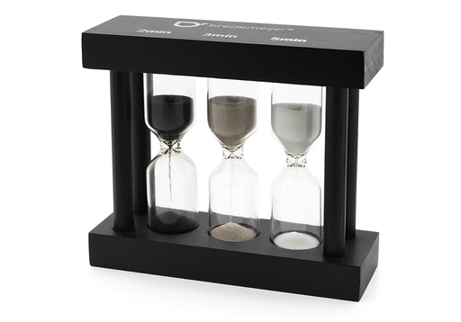 [AC359BR] Tea Timer Bamboo zwart '3-in1'