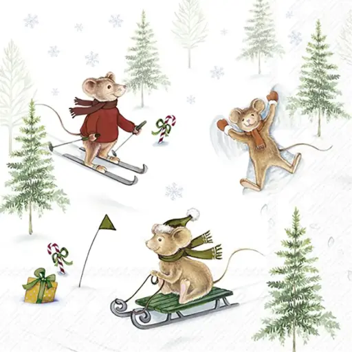 [SER140IHR] Lunchservet 'Winter Snow Fun'