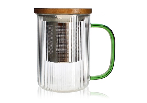 [AC365BR] Theemok met zeef en deksel groen 450ml