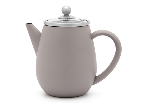 [AC551BR] Dubbelwandige theepot 'Eva' Grijs 0,5 Liter