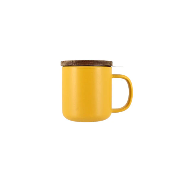 [AC570BR] Theemok met zeef en deksel geel 300ml