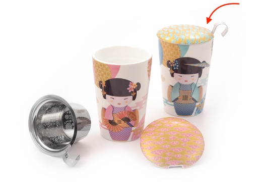 [AC471DB] Dubbelwandige theebeker 'New Little Geisha' petrol