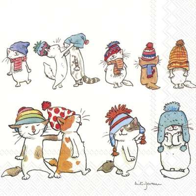 [SER062IHR] Lunchservet 'Cats with Hats'