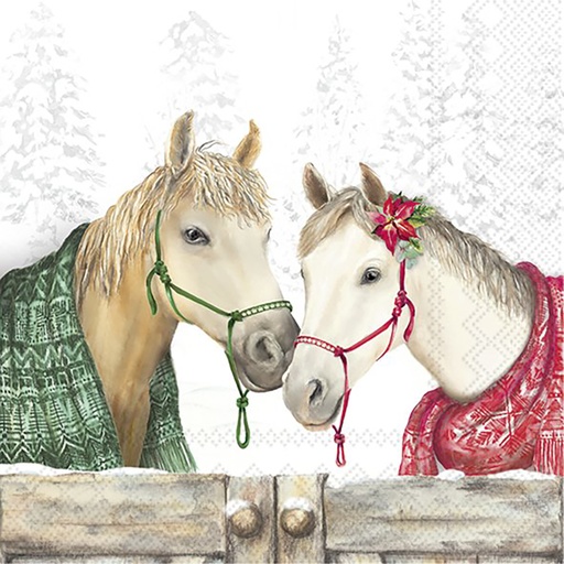 [SER072IHR] Lunchservet 'Winter Horses'