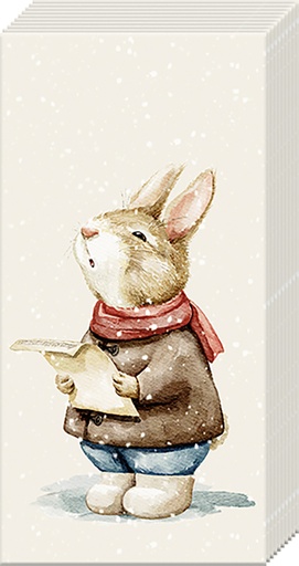 [ZAK015IHR] Papieren zakdoek 'Leise rieselt der schnee'