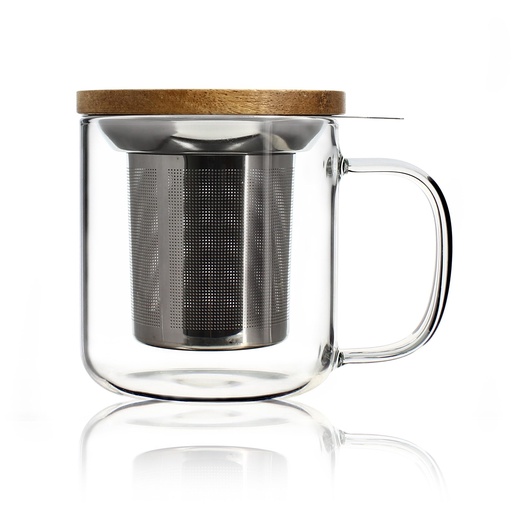 [AC155OG] Glazen theetas met filter 300ml