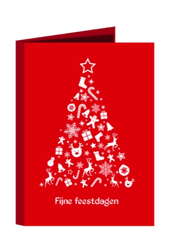 [BO023TH] Kerstkaart en thee-in-1 'Fijne Feestdagen' 1 stuk